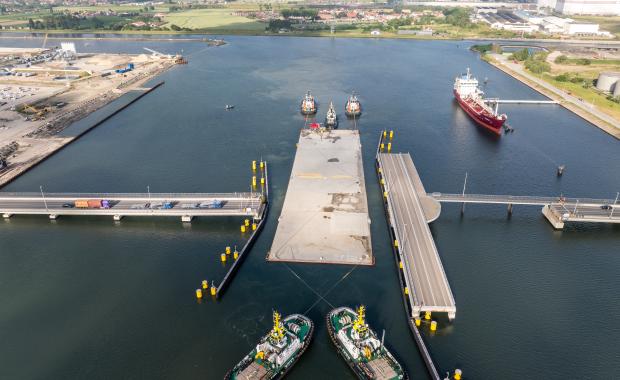 First tunnel element of the new Scheldt Tunnel